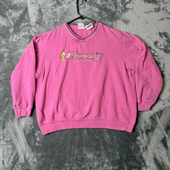Vintage Womens Looney Tunes Tweety Pullover Sweater Size Large Long Sleeve - Picture 1 of 8